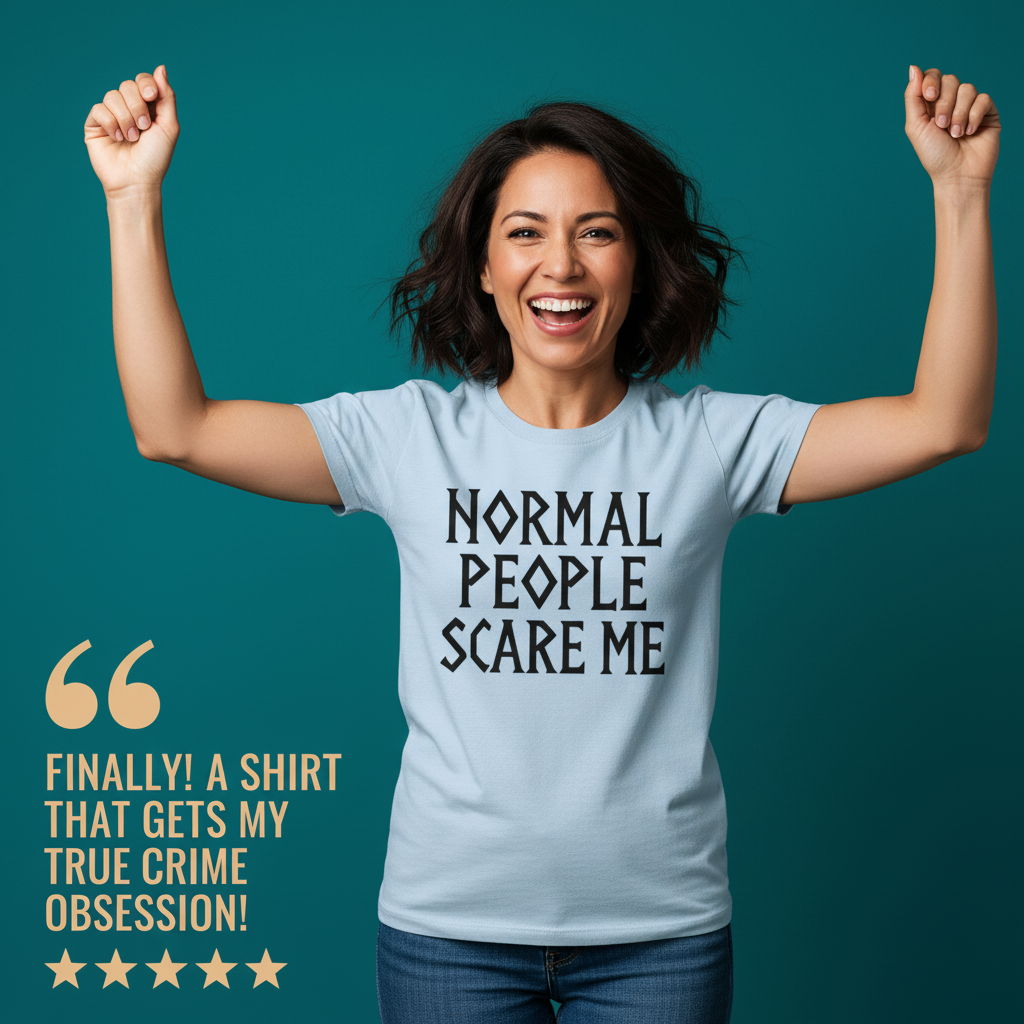 Normal People Scare Me T-Shirt_model_testimonial