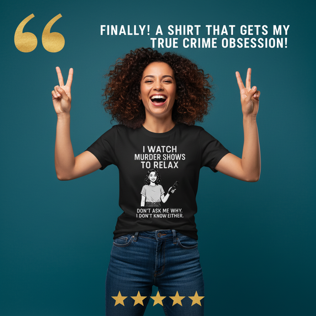 Murder Shows & Chill T-Shirt_model_testimonial