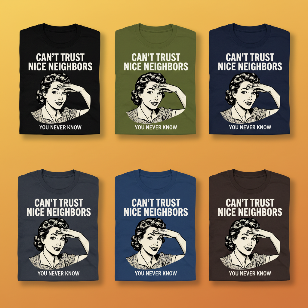 Can't Trust Nice Neighbors T-Shirt_6color_grid