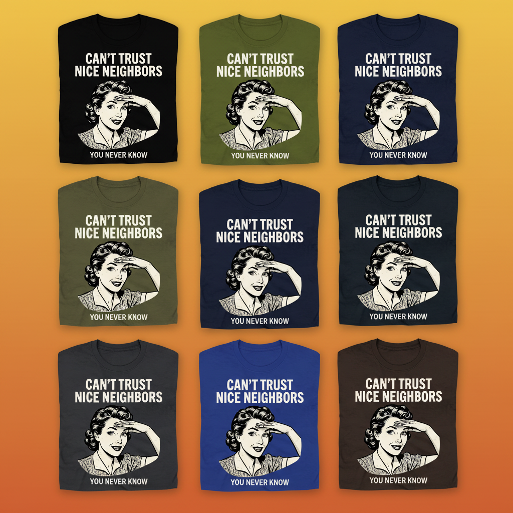 Can't Trust Nice Neighbors T-Shirt_6color_grid