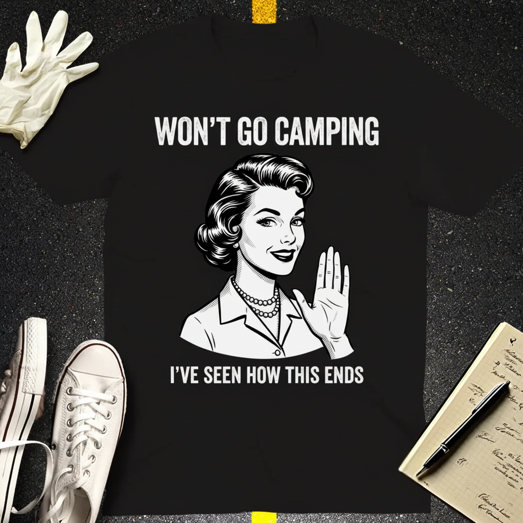 Won’t Go Camping T-Shirt_dual_lifestyle