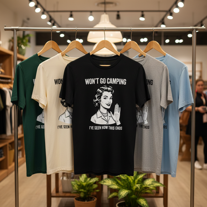 Won’t Go Camping T-Shirt_boutique_rack