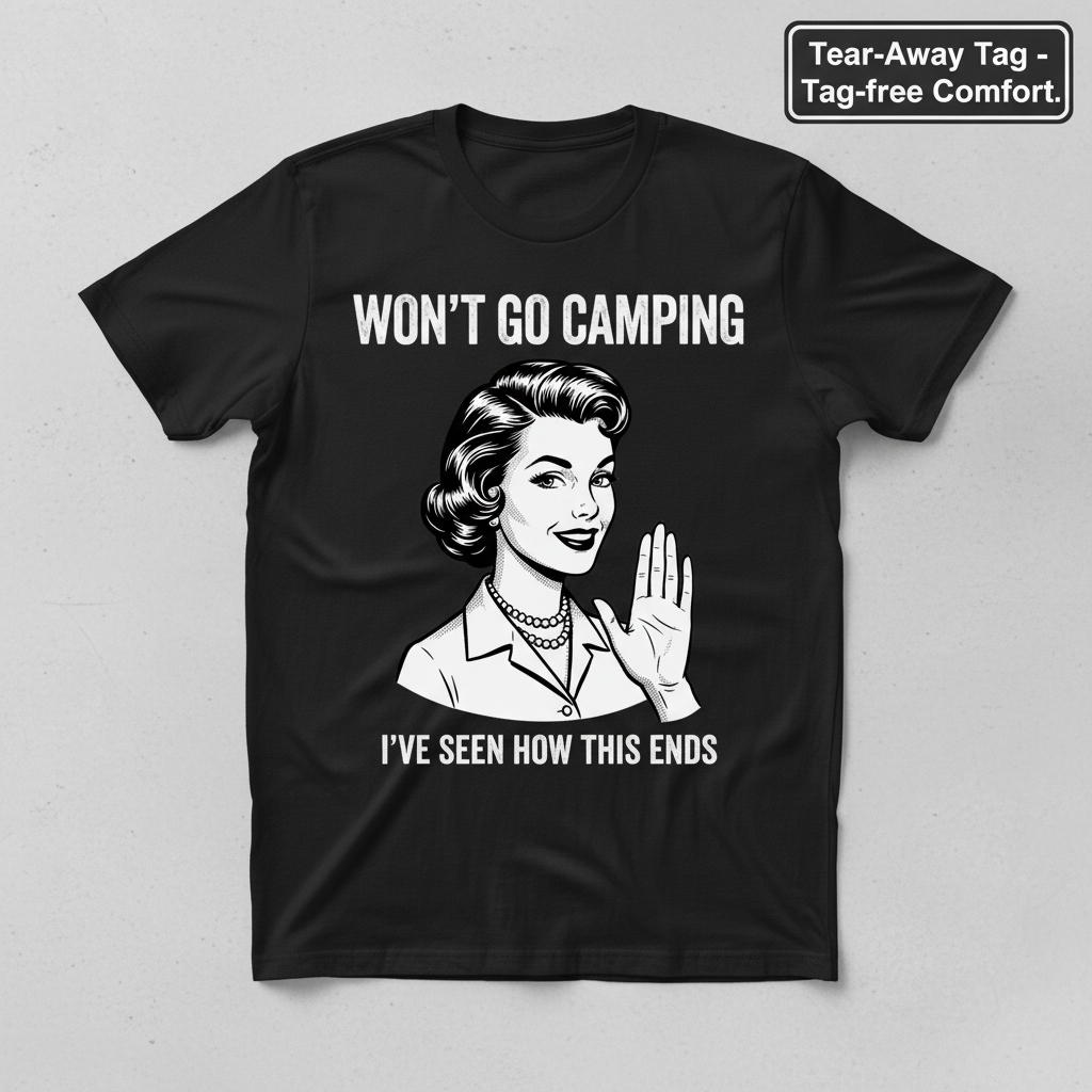 Won’t Go Camping T-Shirt_clean