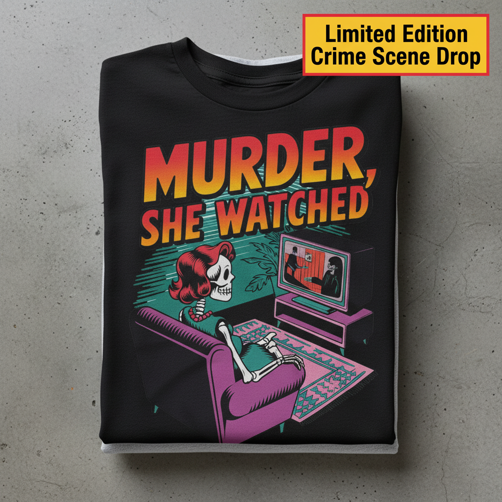 Murder She Watched T-Shirt_stacked_flatlay