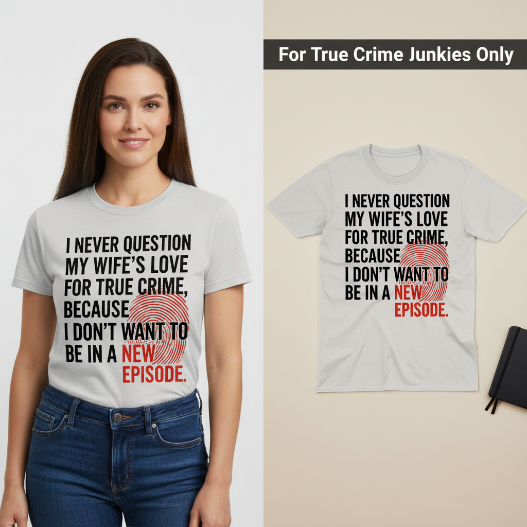 True Crime Wife T-Shirt_model_flat
