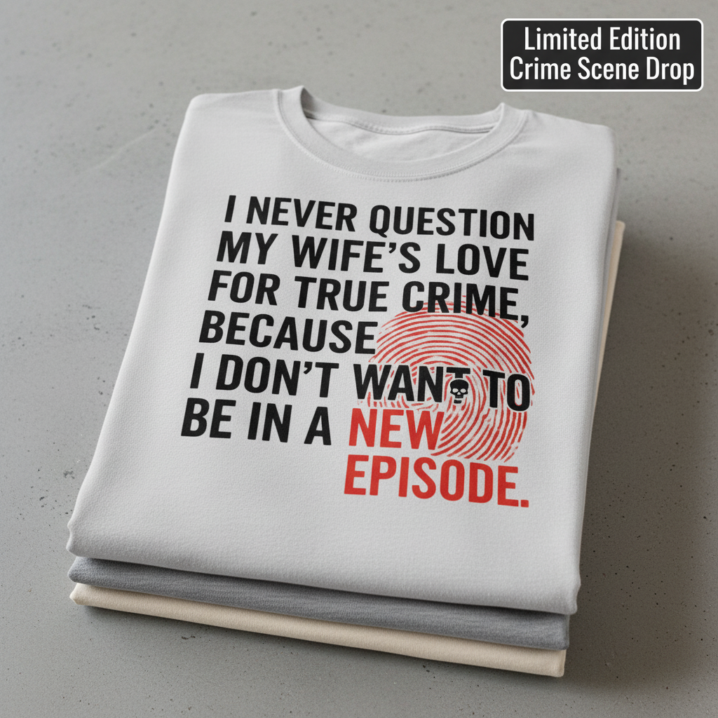 True Crime Wife T-Shirt_stacked_flatlay
