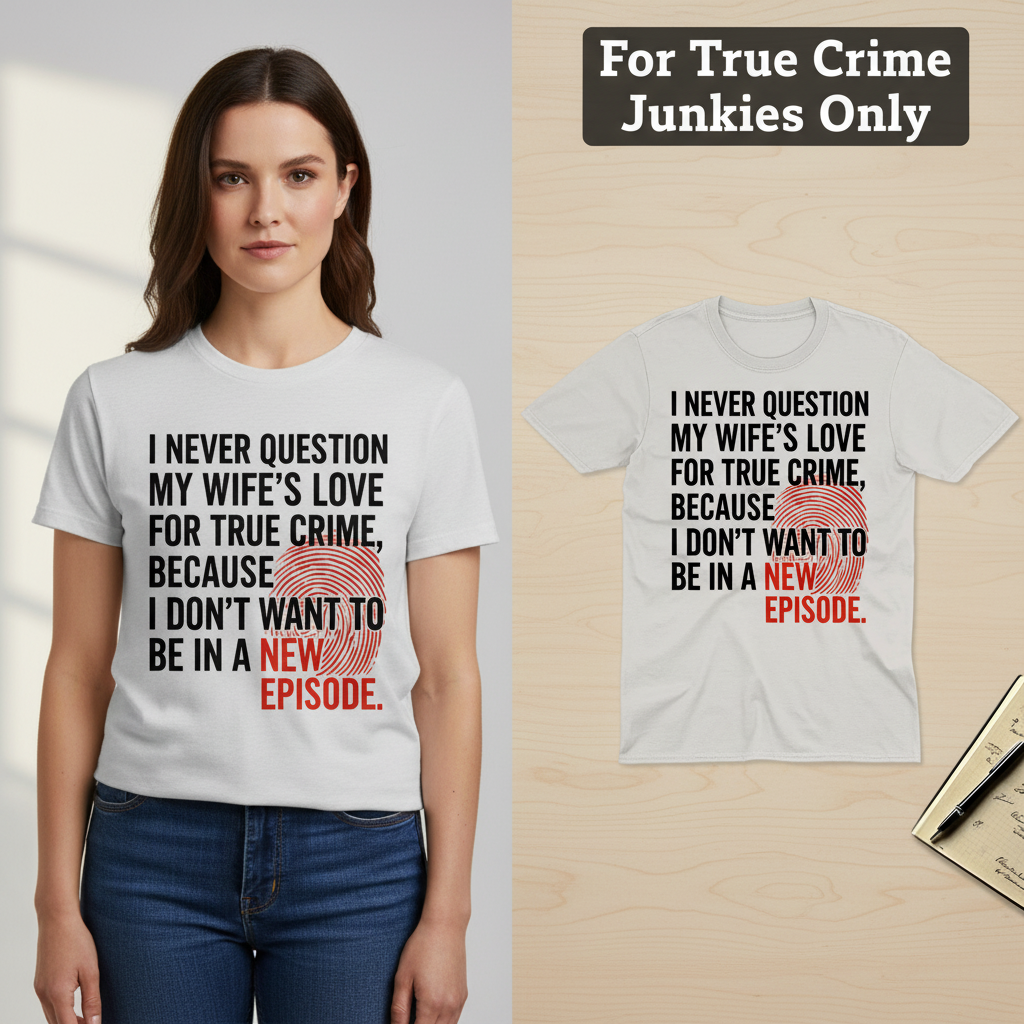 True Crime Wife T-Shirt_model_flat