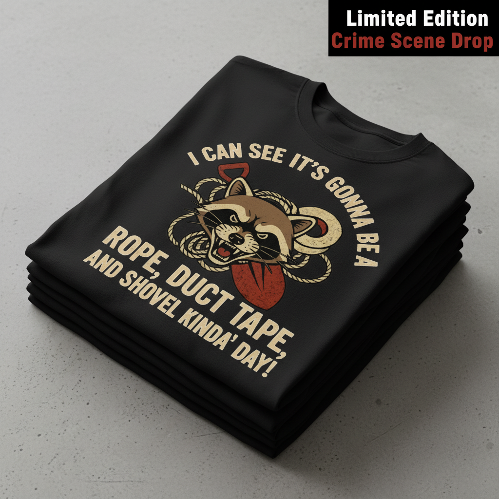 Rope, Duct Tape, & Shovel T-Shirt_stacked_flatlay