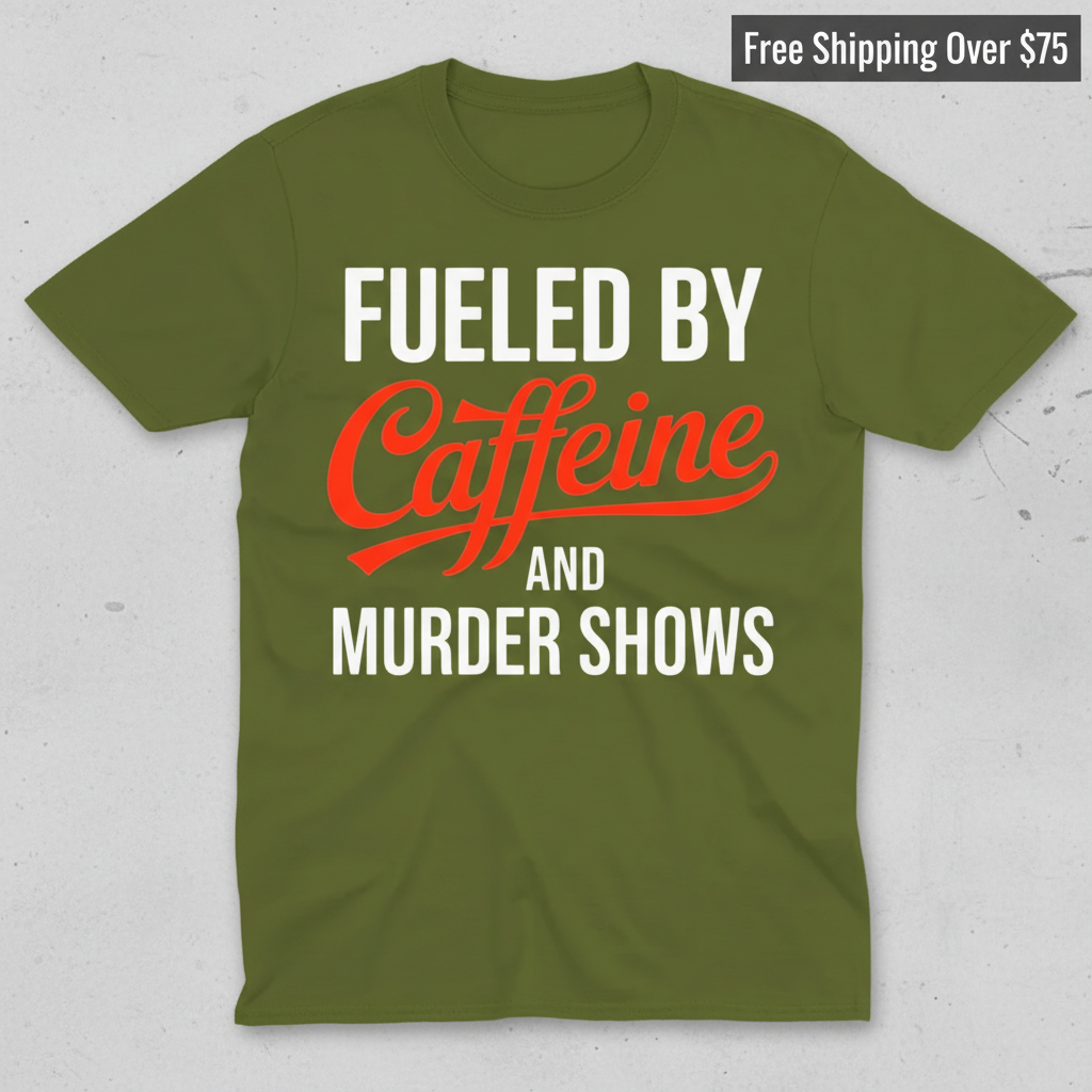 Fueled by Caffeine and Murder Shows T-Shirt_clean