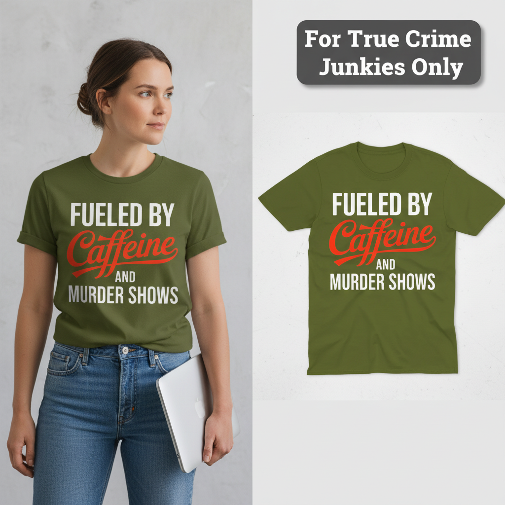 Fueled by Caffeine and Murder Shows T-Shirt_model_flat