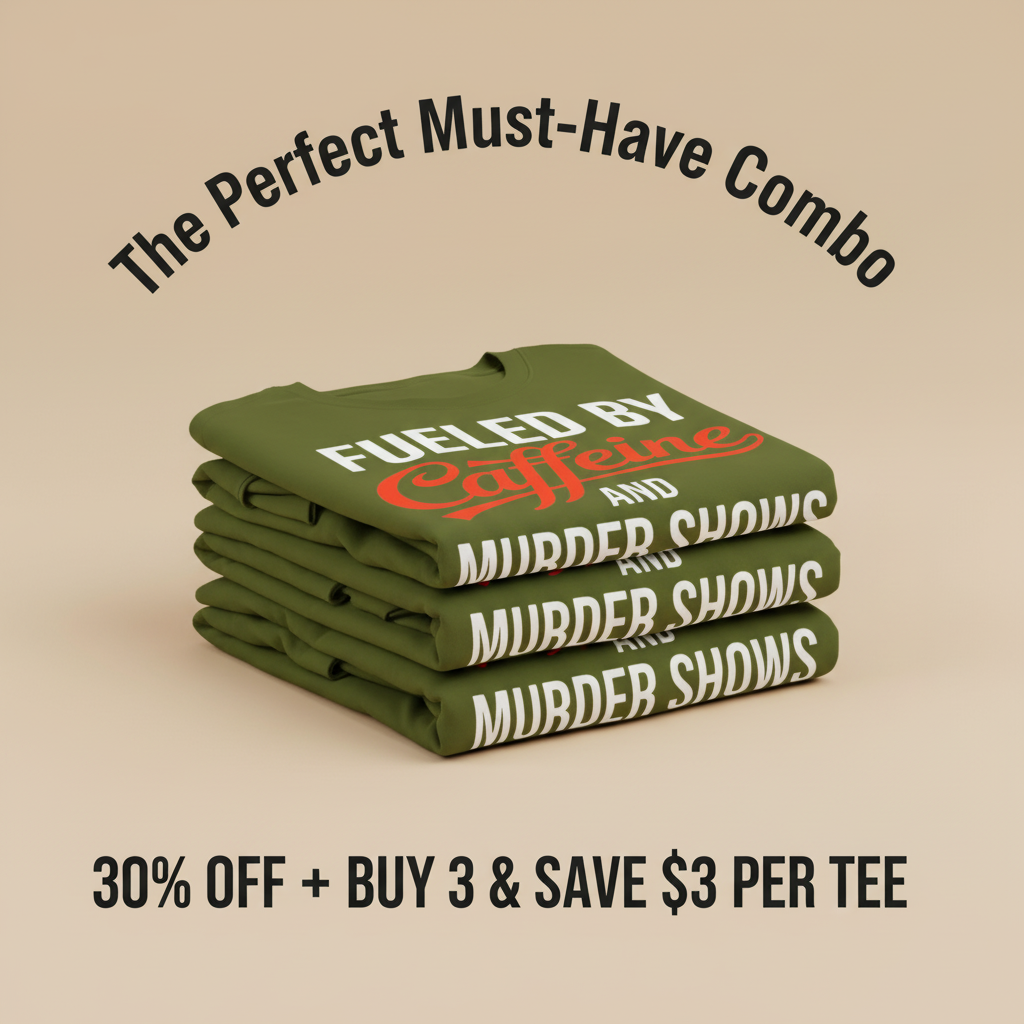 Fueled by Caffeine and Murder Shows T-Shirt_stacked_promotion