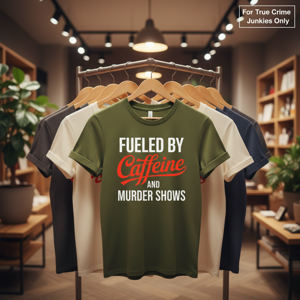 Fueled by Caffeine and Murder Shows T-Shirt_boutique_rack