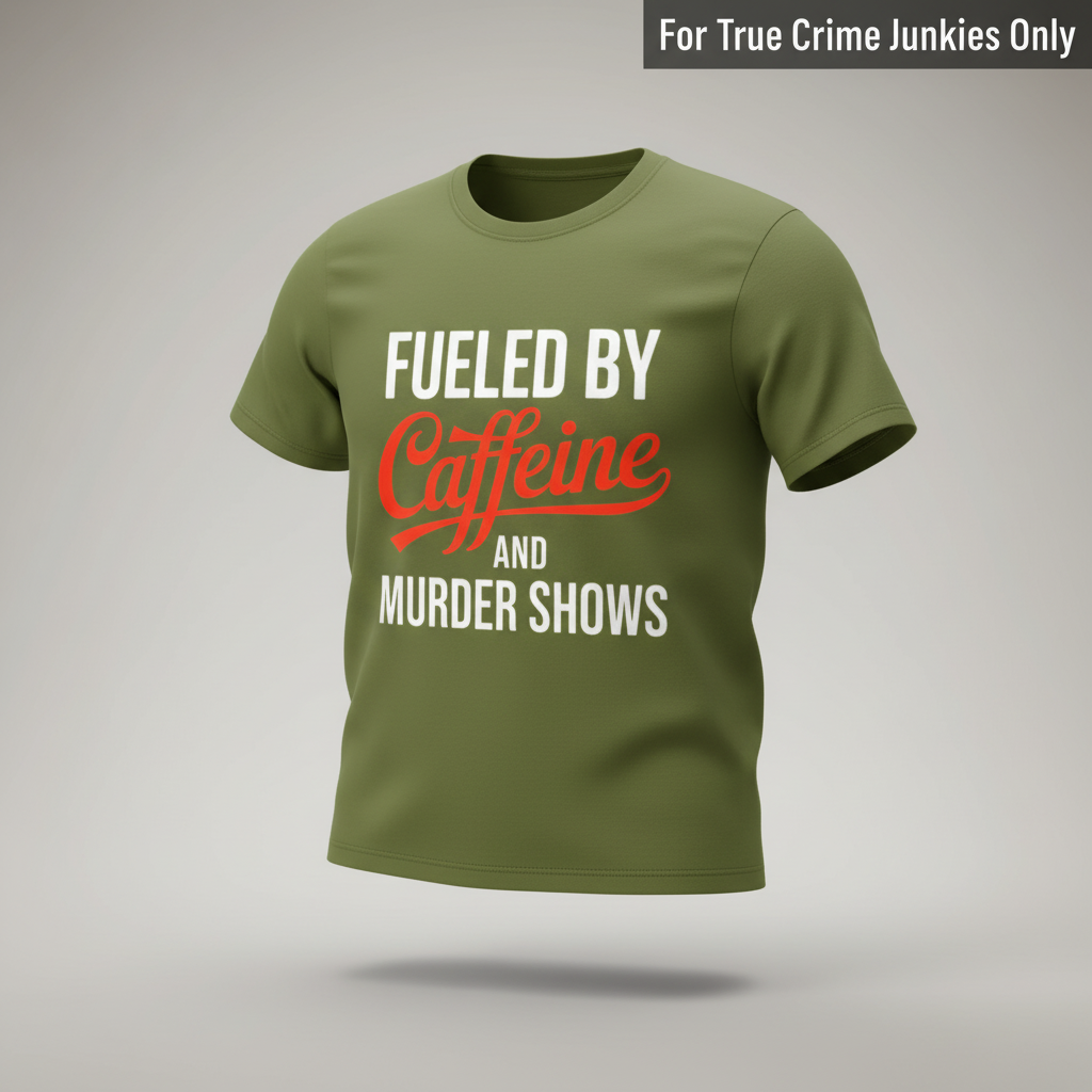 Fueled by Caffeine and Murder Shows T-Shirt_3d_float