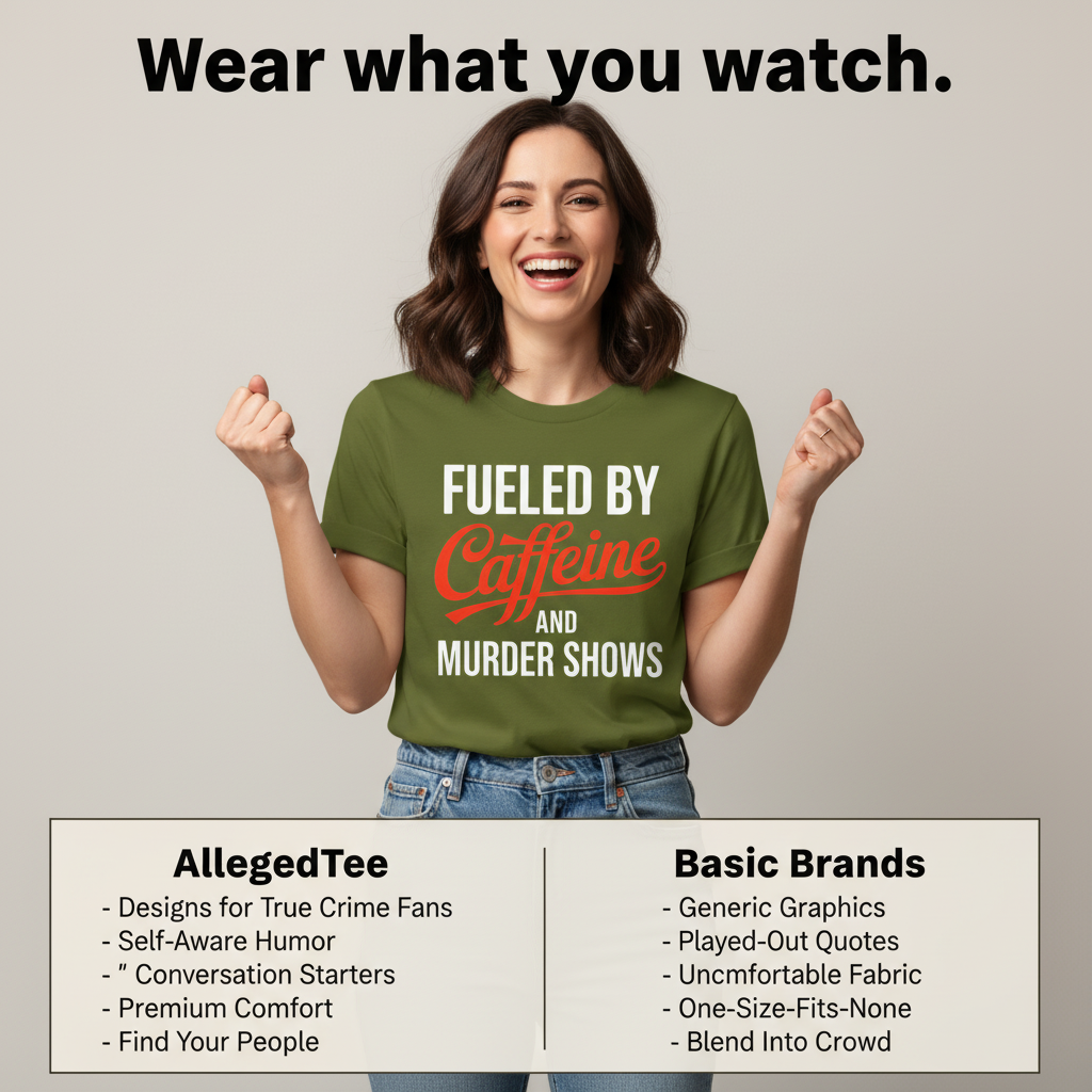 Fueled by Caffeine and Murder Shows T-Shirt_product_table