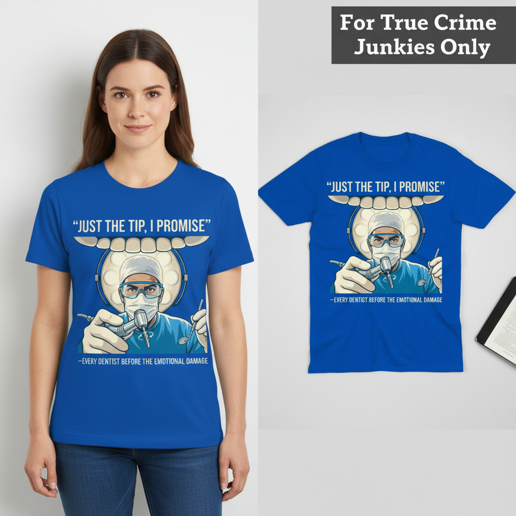 Just the Tip Dentist Humor T-Shirt_model_flat
