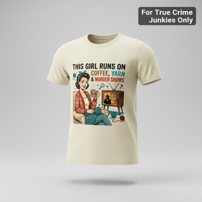 Coffee Yarn & Murder Shows T-Shirt_3d_float