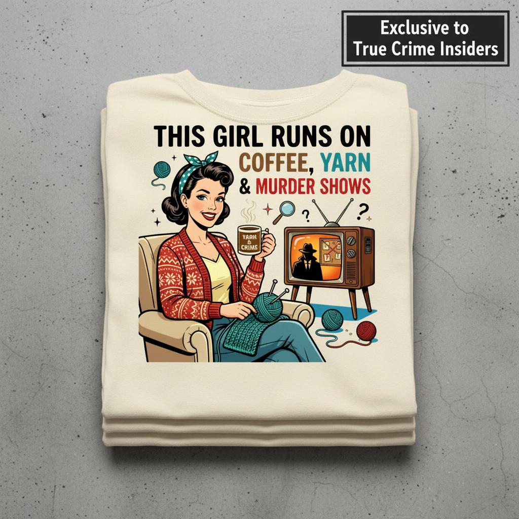 Coffee Yarn & Murder Shows T-Shirt_stacked_flatlay