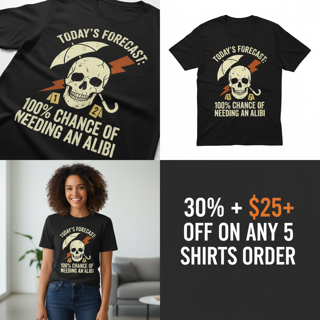 Forecast Alibi Humor T-Shirt_4_panel