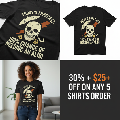 Forecast Alibi Humor T-Shirt_4_panel