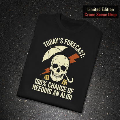 Forecast Alibi Humor T-Shirt_fold_tilt