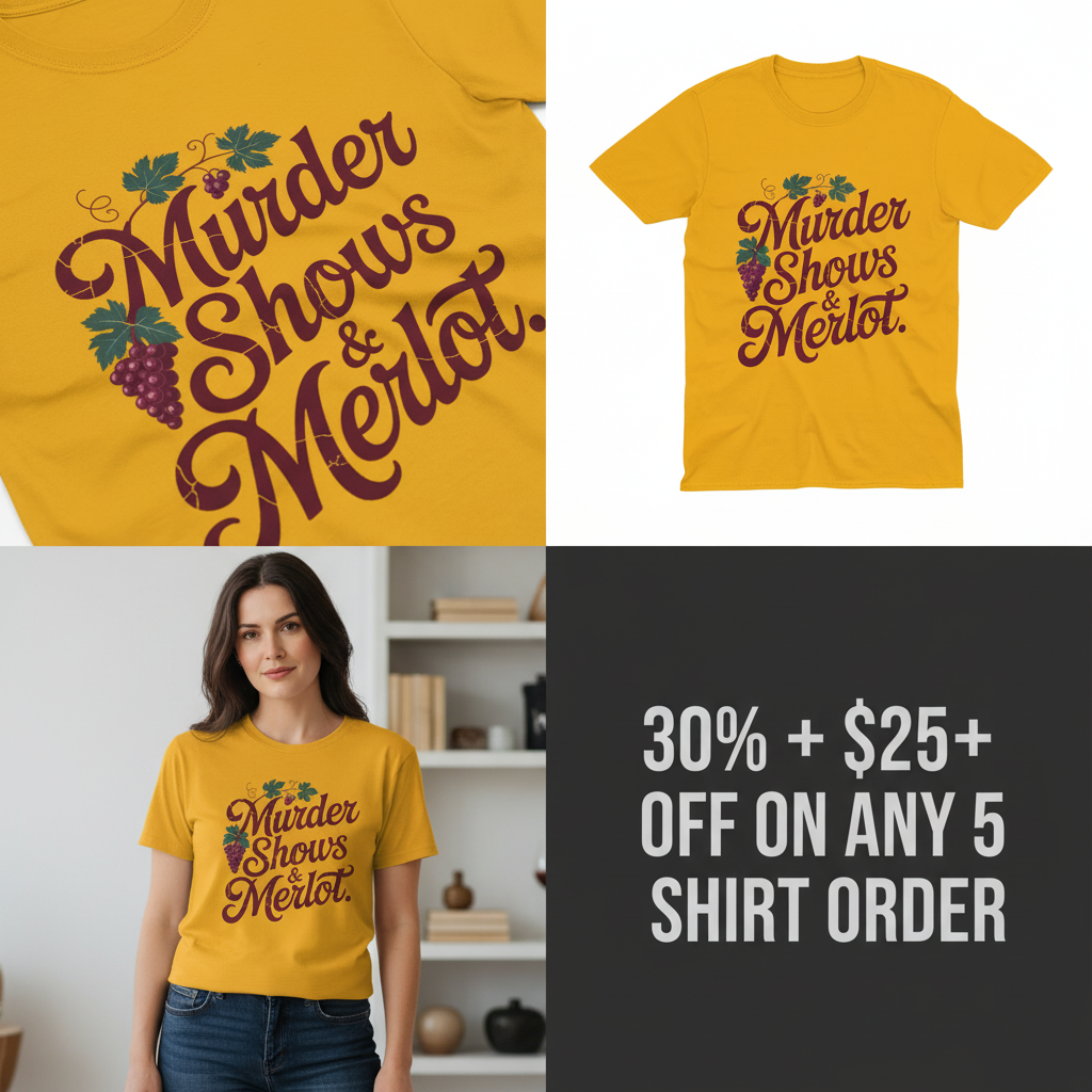 Murder Shows & Merlot T-Shirt_4_panel