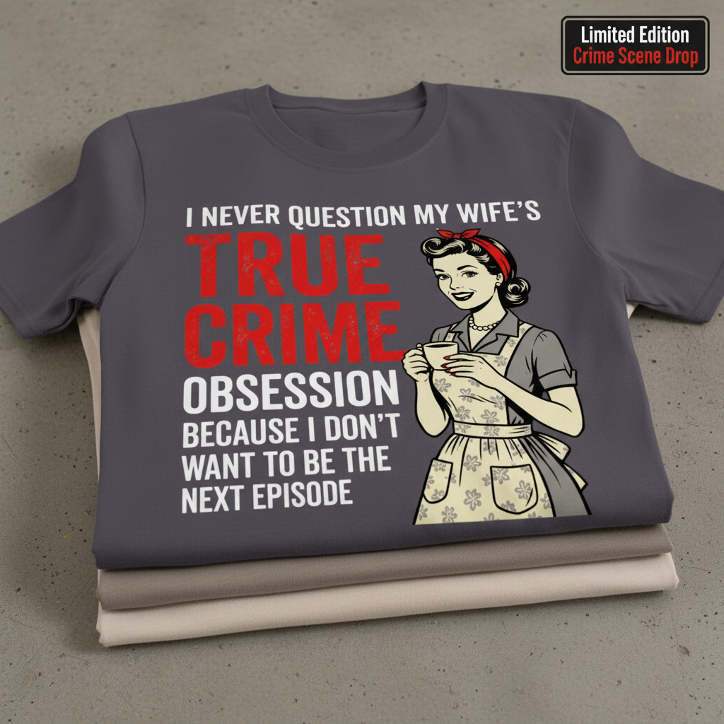 True Crime Obsession T-Shirt_stacked_flatlay