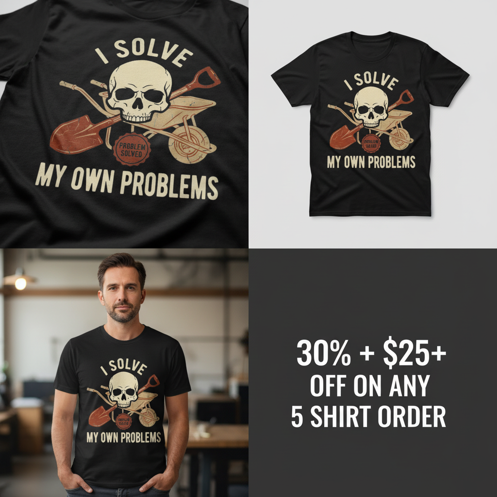 I Solve My Own Problems T-Shirt_4_panel
