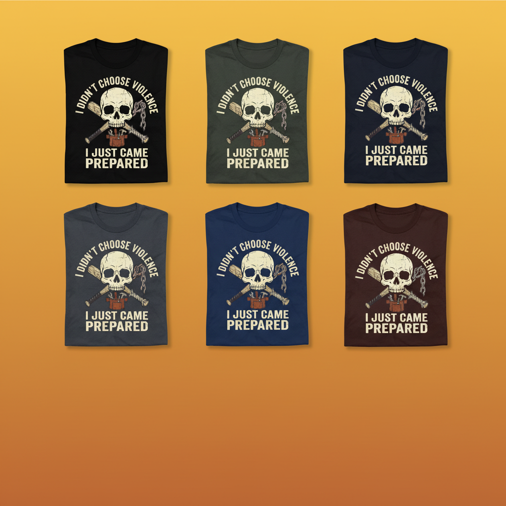 Prepared for Anything Skull T-Shirt_6color_grid