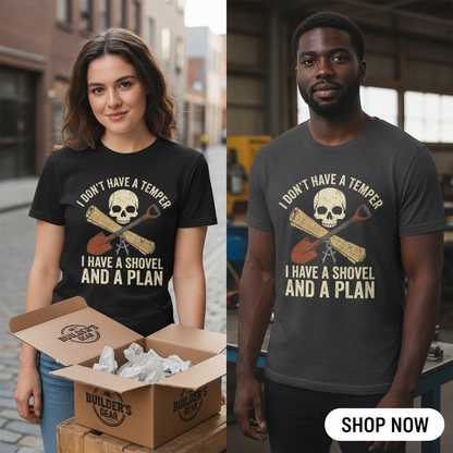 Shovel and a Plan Dark Humor T-Shirt_dual_lifestyle