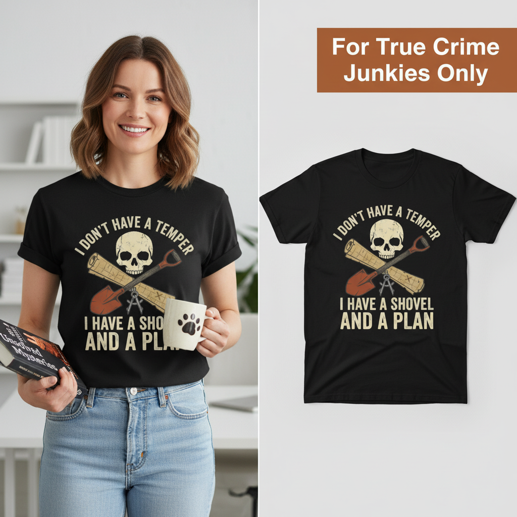 Shovel and a Plan Dark Humor T-Shirt_model_flat