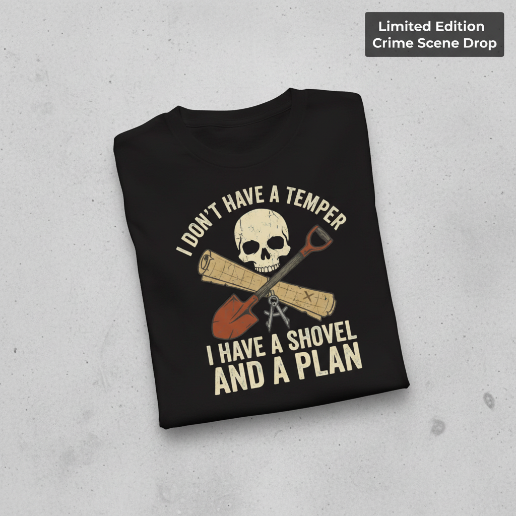 Shovel and a Plan Dark Humor T-Shirt_fold_tilt