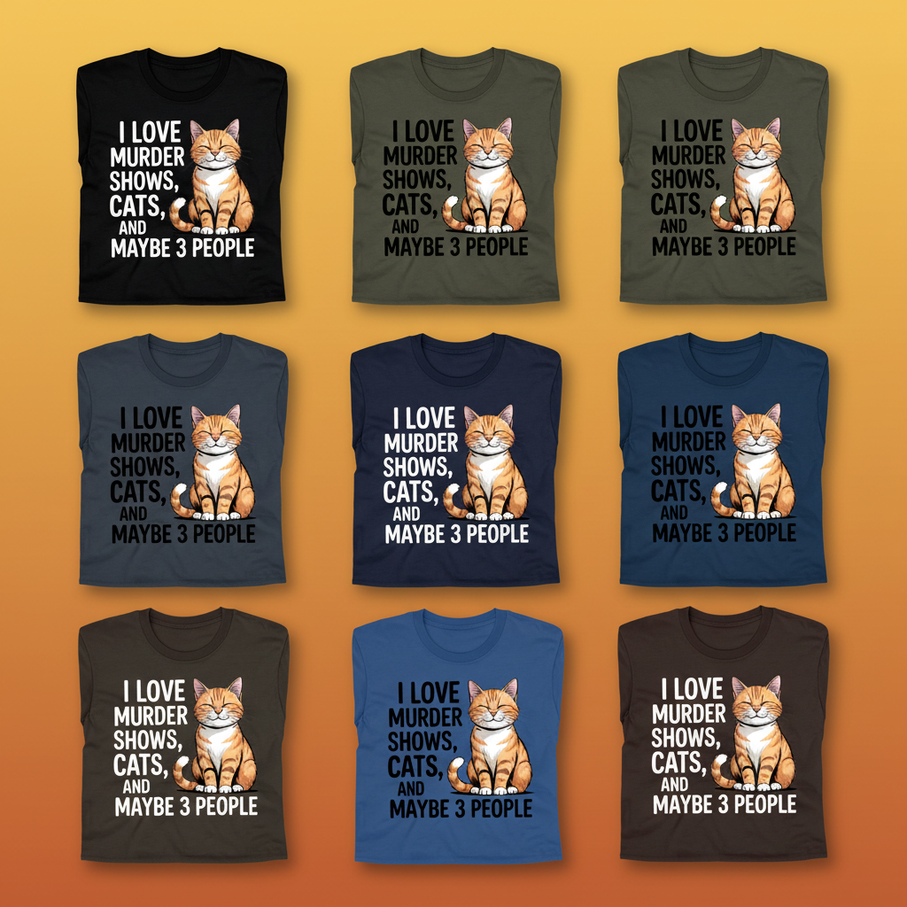 Murder Shows & Cats T-Shirt_6color_grid