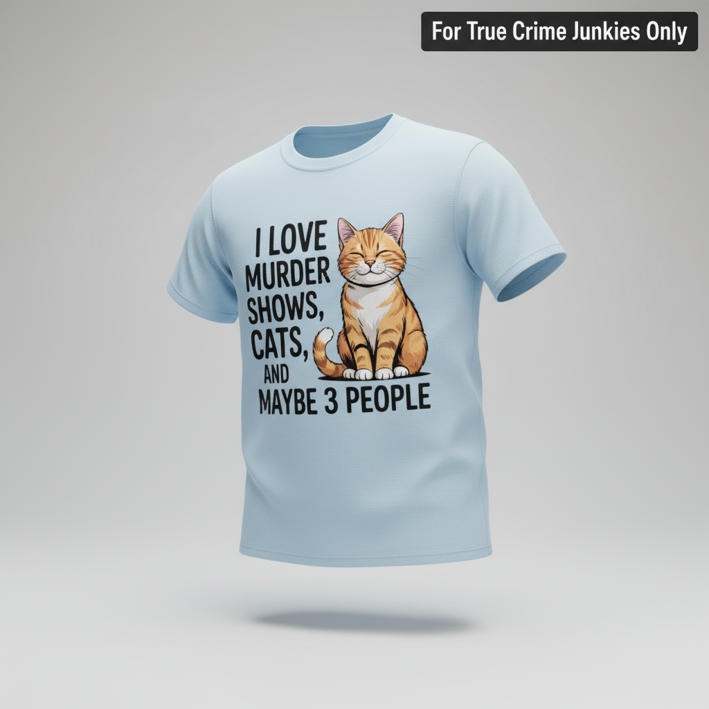 Murder Shows & Cats T-Shirt_3d_float