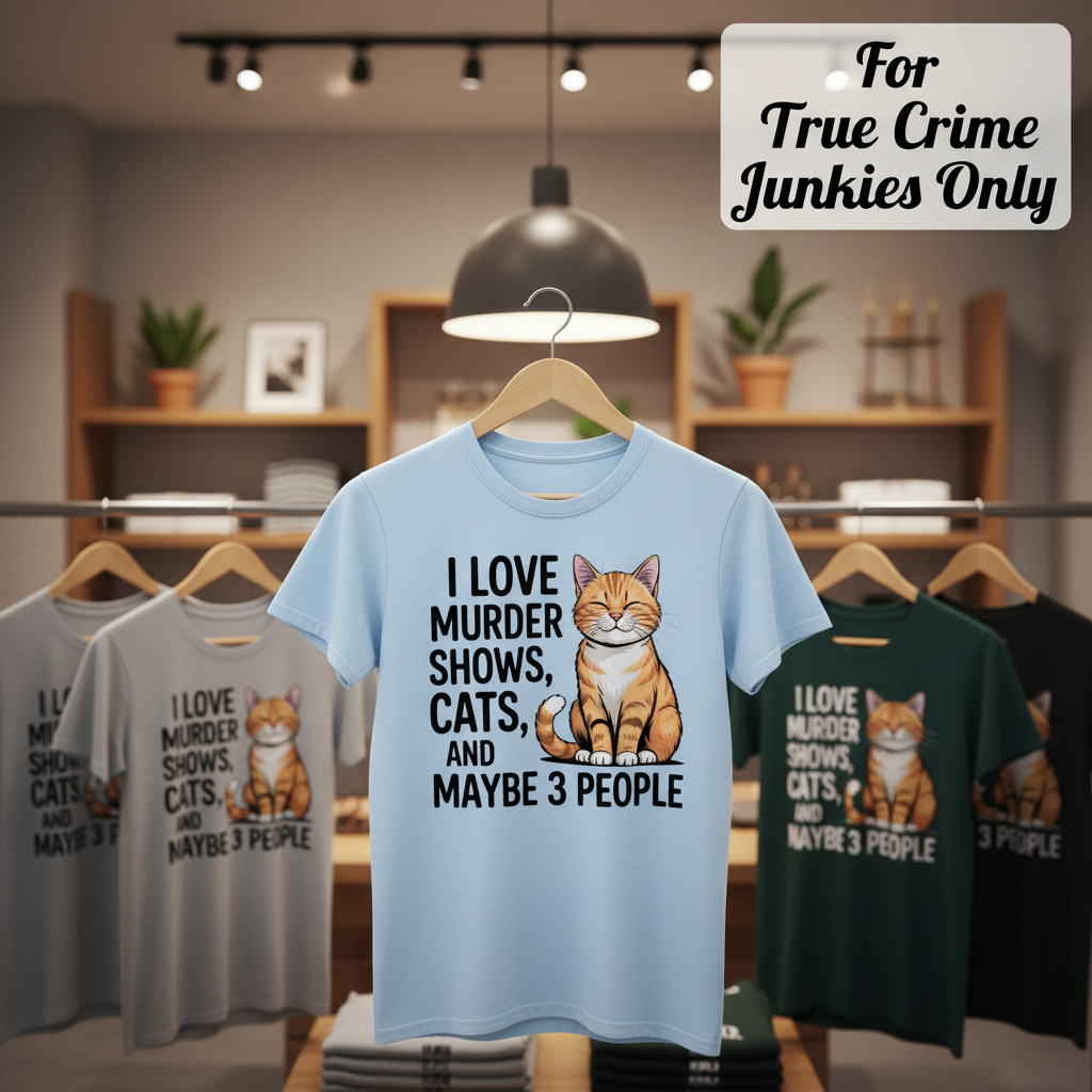 Murder Shows & Cats T-Shirt_boutique_rack