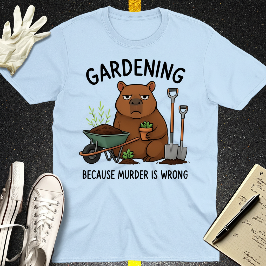 Gardening Bear Justice T-Shirt_3_model
