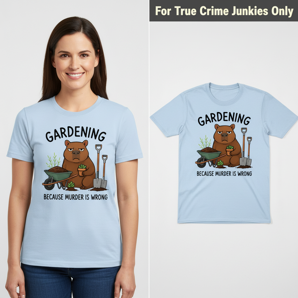 Gardening Bear Justice T-Shirt_model_flat