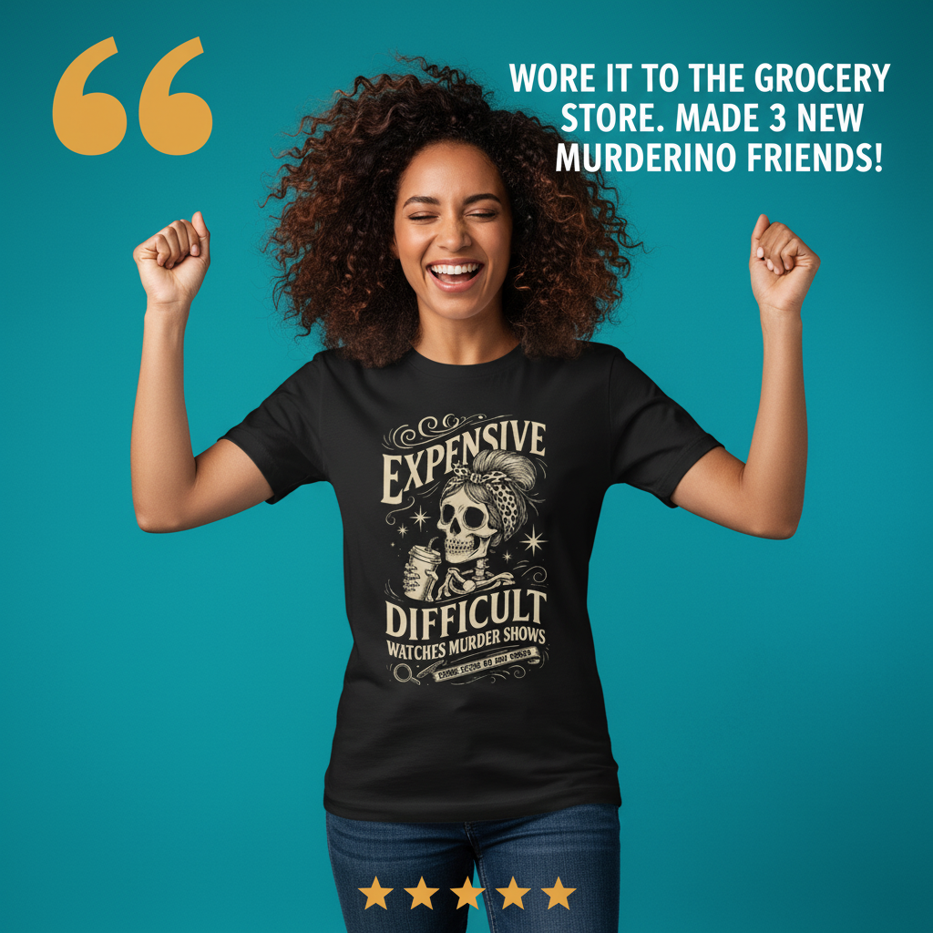 Expensive and Difficult T-Shirt_model_testimonial