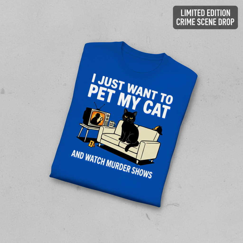 Pet My Cat and Watch Murder Shows T-Shirt_fold_tilt