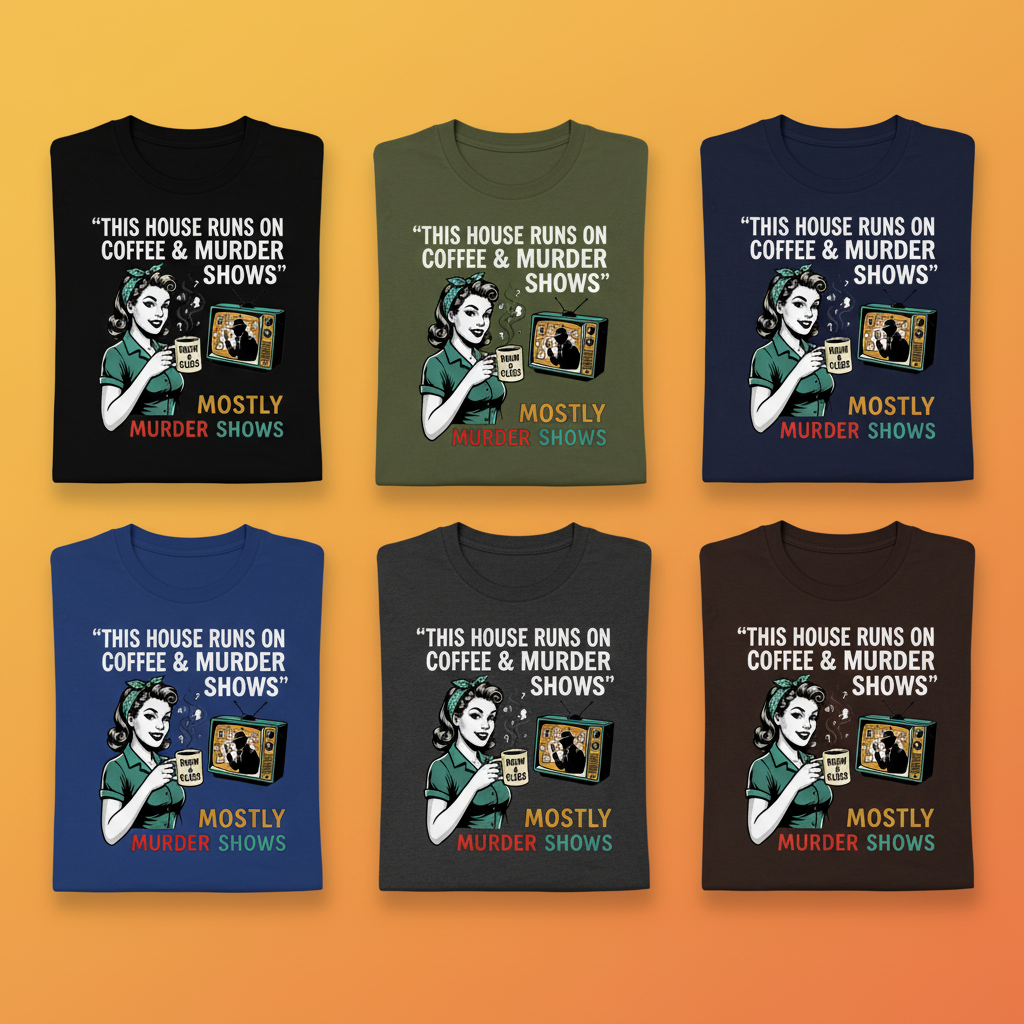 Coffee & Murder Shows T-Shirt_6color_grid