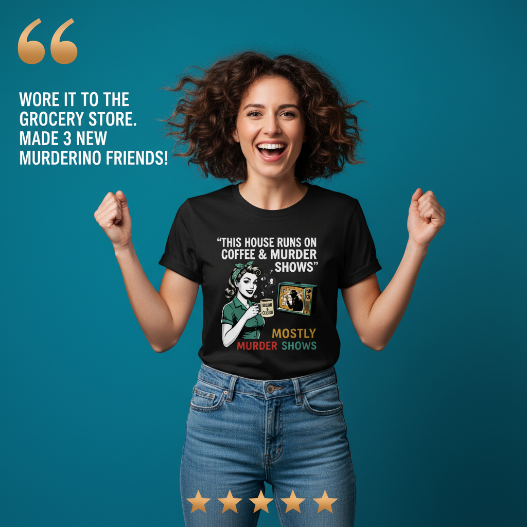 Coffee & Murder Shows T-Shirt_model_testimonial