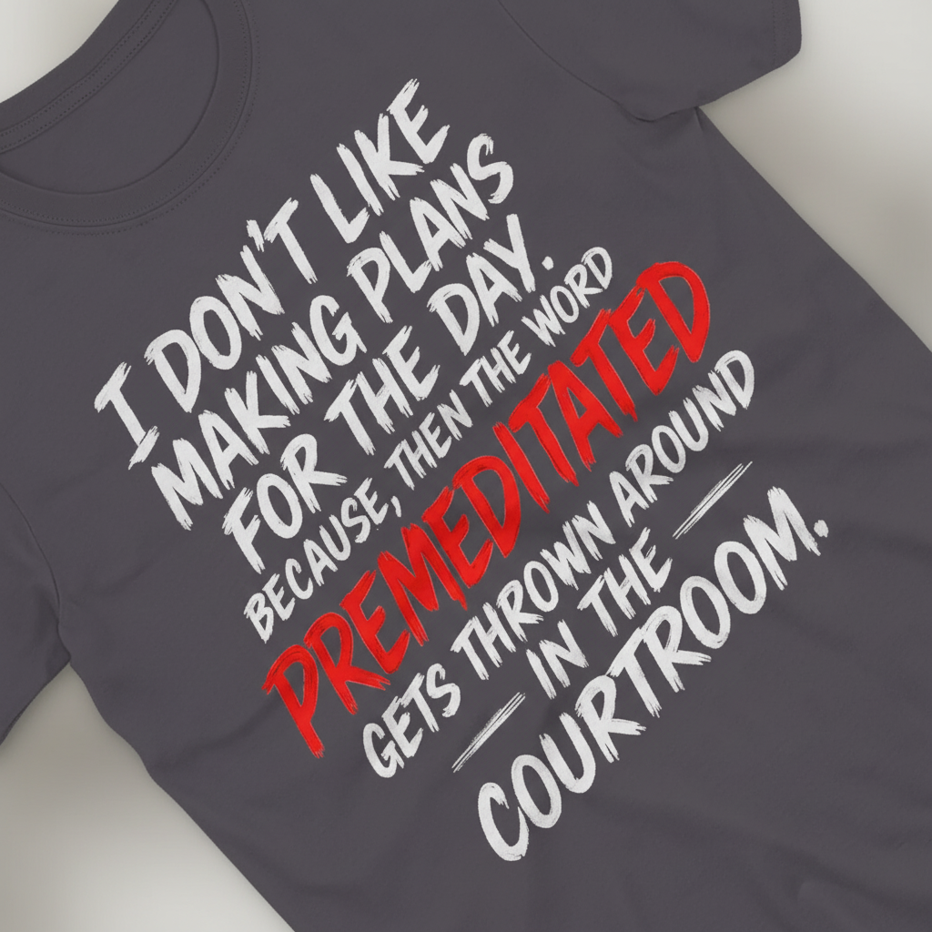 Premeditated Courtroom Humor T-Shirt_extreme_za