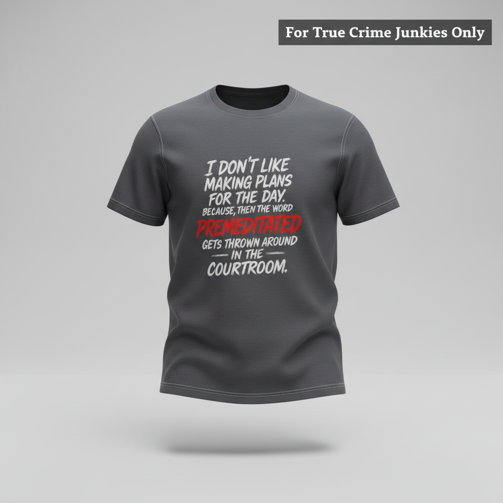 Premeditated Courtroom Humor T-Shirt_3d_float