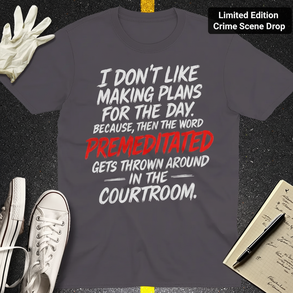 Premeditated Courtroom Humor T-Shirt_fold_tilt