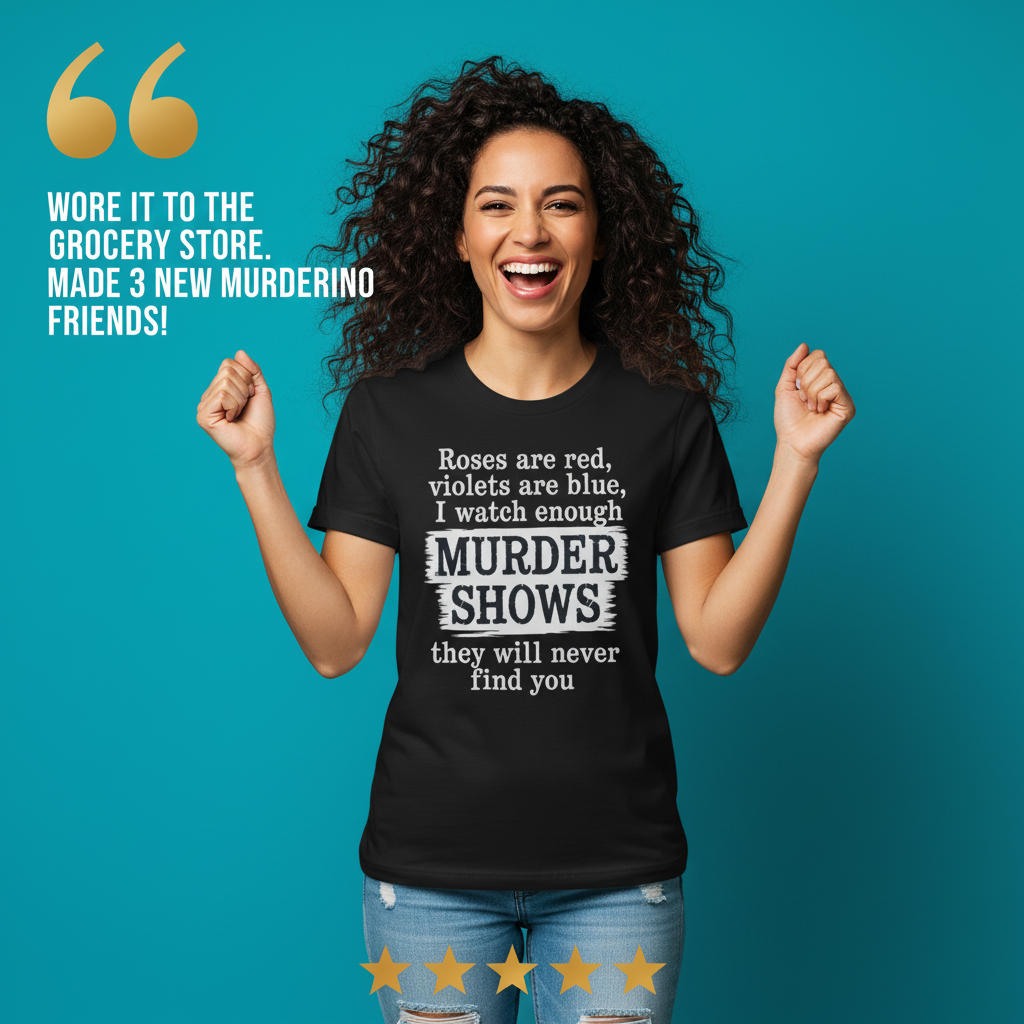 Murder Shows Poetry T-Shirt_model_testimonial