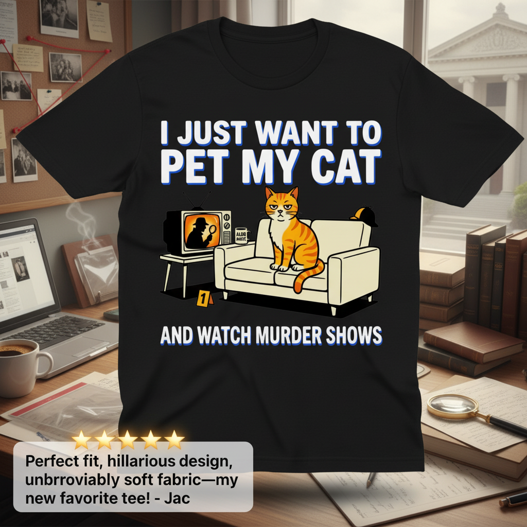 Pet My Cat and Watch Murder Shows T-Shirt_review_5star