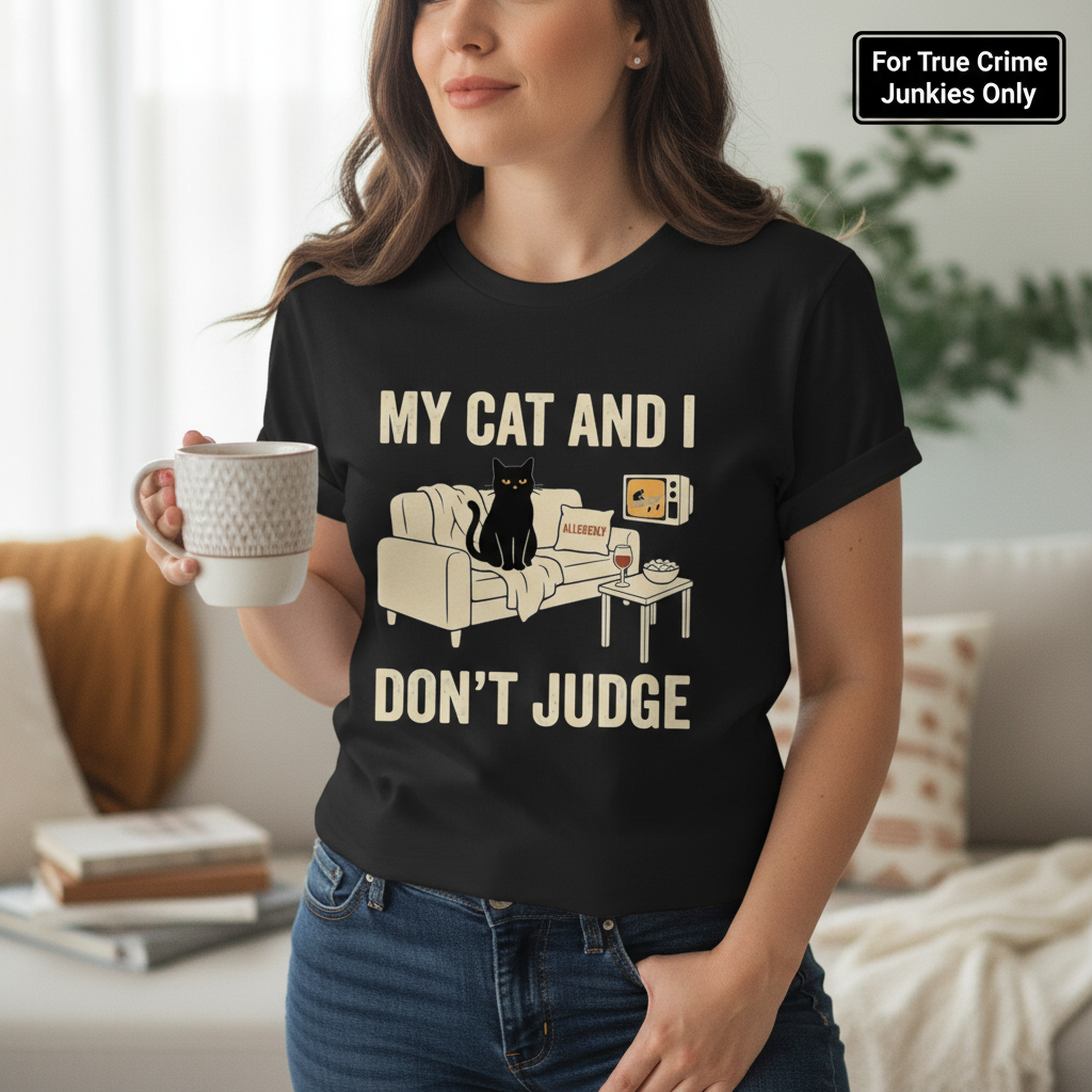 My Cat and I Don’t Judge T-Shirt__lifestyle