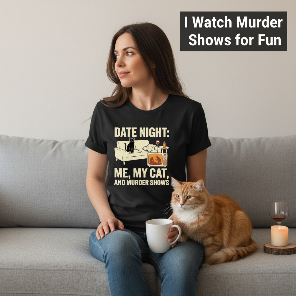 Me, My Cat & Murder Shows T-Shirt__use