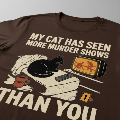 Murder-Show-Loving Cat T-Shirt__detail
