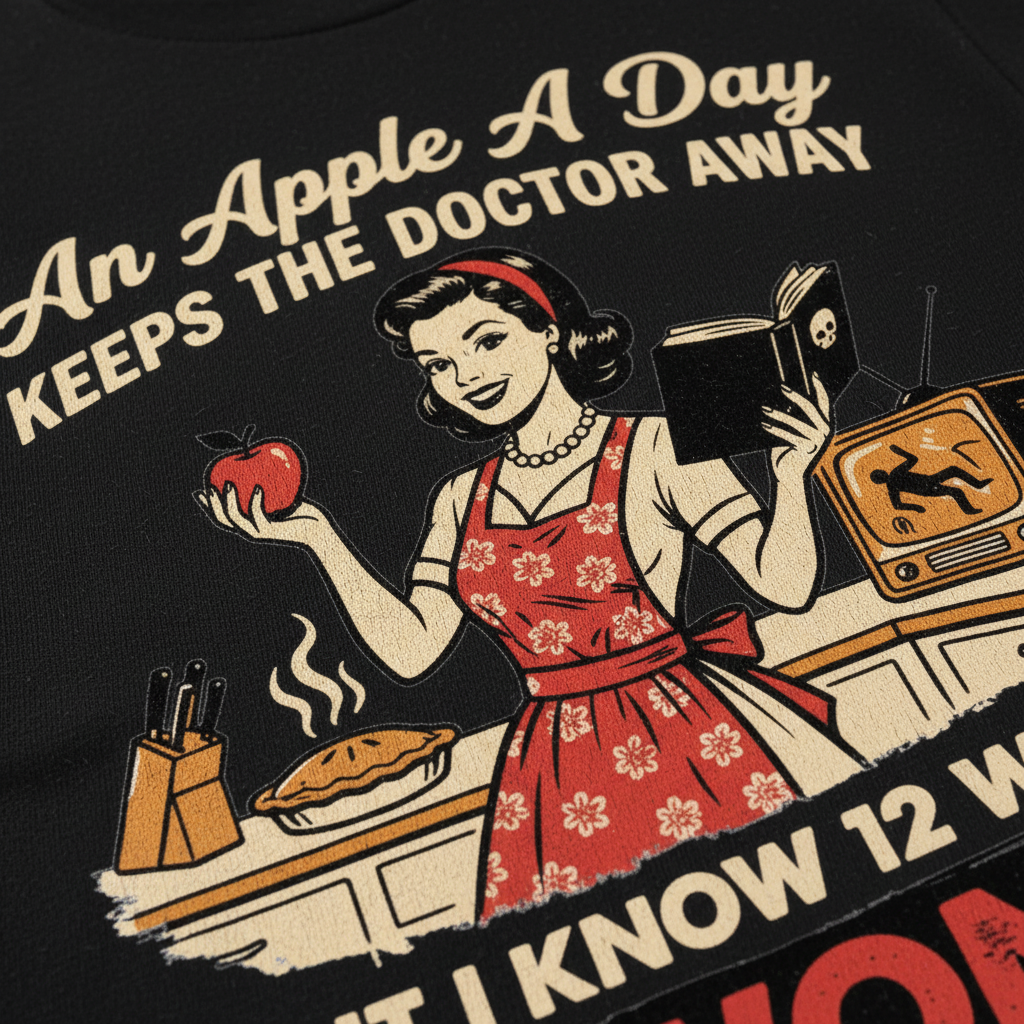 Apple A Day Killer Retro T-Shirt__detail