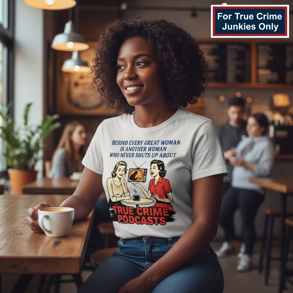 True Crime Podcast Chat Queens T-Shirt__lifestyle